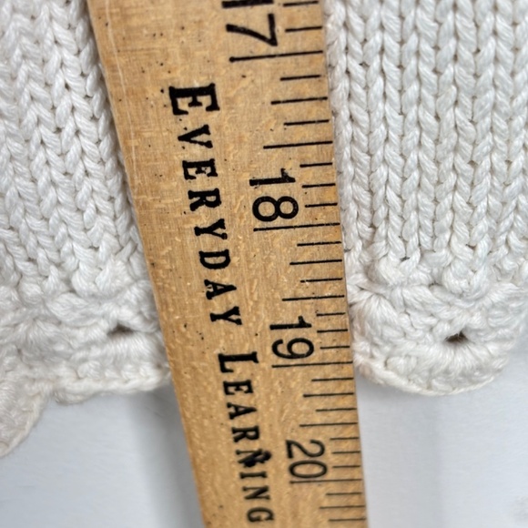 VTG 90s Granny Cardigan L Embroidered Floral Bobble Cottage Granny Chunky Ivory - Picture 9 of 10